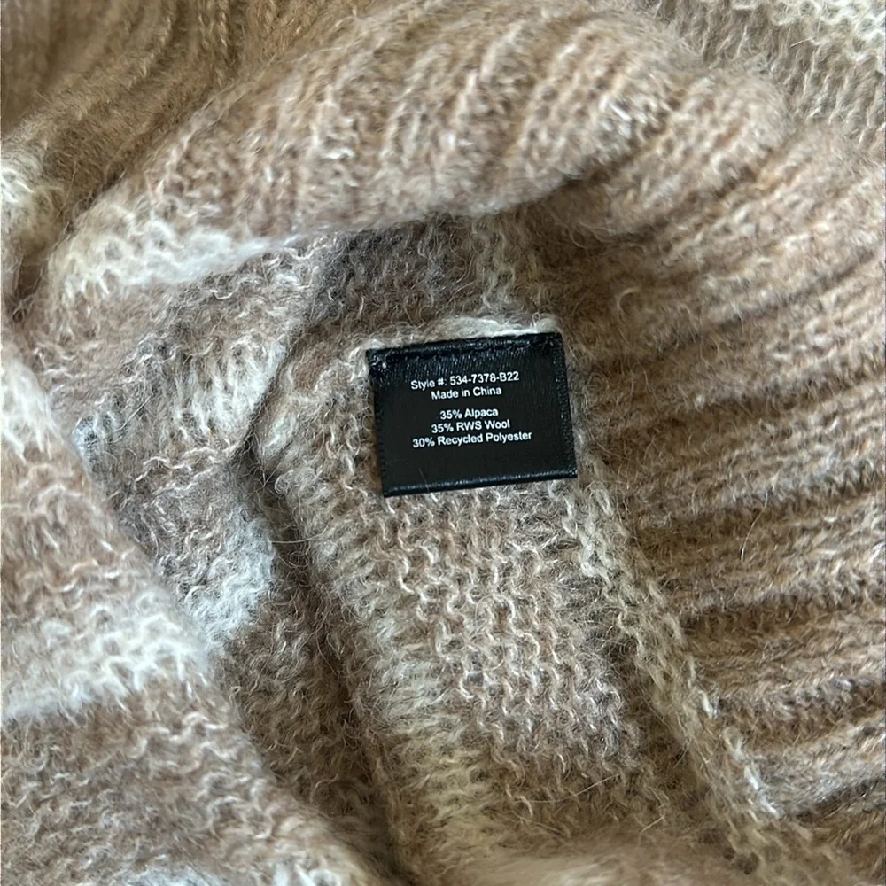 NEW Jenni Kayne Cocoon Crew Neck Sweater in Sand  Stripe Beige | size XL - Picture 10 of 10